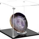 Clear Acrylic Display Case for Collectibles Assemble, Cube Box Dustproof Protection Showcase with Black Base, Alternative Glass Case for Display Figures Toys Home Storage Box, 8x8x8Inch