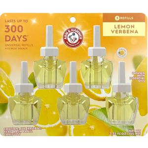 Arm & Hammer Plug in Scented Oil 5 Refills, Lemon Verbena, 3.24 Oz