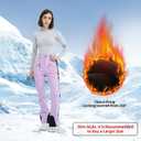Ski Pants for Women Snow Fleece Lined Snowboard Soft Shell Slim Fit Fitted Waterproof Windproof Warm (X-Small, Light Purple)