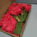 72 Pcs Hot Pink Hydrangea Artificial Flowers, Round Floral Bouquet for Home Decor, Wedding, Party, and Seasonal Decoration, Realistic Fake Flowers for Centerpieces, Aisle, Table Arrangements