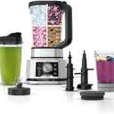 Ninja Blender For Kitchen | Food Processor Combo System | Smoothie Maker & Nutrient Extractor | 6 Functions for Bowls, Spreads, Dough, Shakes | 72-oz. Pitcher & To-Go Cups | Silver | SS351