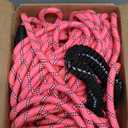 Long Dog Leash 100 FT: Heavy Duty Rope Leashes for Dogs Training with Swivel Lockable Hook Reflective Threads Bungee and Padded Handle - Dog Lead for Large Small Medium Dogs Outside Walking Hiking (100ft*3/8'', Pink)