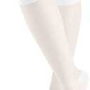 Truform Sheer Compression Stockings, 15-20 mmHg, Women's Knee High Length, Open Toe, 20 Denier, White, Medium