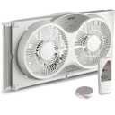shinic 9" Twin Window Fan with Remote Control,Reversible Airflow,Removable Cover,3 Speeds, 3 Modes, Expandable Panels (From 24" to 37"),ETL Certified, White