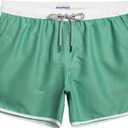 maamgic Mens Boys Short 80s 90s Vintage Swim Trunks with Mesh Lining Quick Dry Swim Suits Board Shorts (X-Large, Colorblock Light Green)