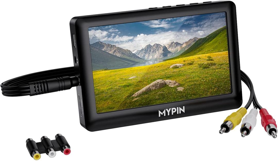 Video to Digital Converter, 4.3" AV Video Capture Box/Video Player, Record Video from VHS, HI8, Camcorder, Set Top Box or Any Source, Analog Video to Digital Converter, Built-in Stereo Speakers Mic-in