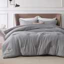 Bedsure Twin/Twin XL Comforter Set - Dark Grey Soft Bedding for All Seasons, Cationic Dyed Bed Set, 2 Pieces, 1 Twin Size Comforter (68"x88") and 1 Pillow Sham (20"x26"+2") (02 - Dark Grey)