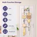 Over The Door Purse Organizer - Wall Mounted Handbag Organizer with 16 Hooks and Metal Basket,Purse Rack for Closet,Bag Rack, Handbag Rack and Hanging Purse Storage for Door,Closet, Standard