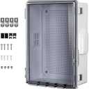 Animacyn ABS Electrical Junction Box, Ventilated Design, Cable Grommets, IP65 Waterproof Enclosure, Indoor/Outdoor Use with Mounting Panel .(Clear Cover, 13.8"x9.7"x5.9") Clear Cover
