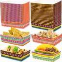 60 Pcs Fiesta Mexican Nacho Trays Food Snack Disposable Containers Paper Party Decorations Kids Adult Fiesta Party Supplies Cinco De Mayo Decorations