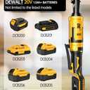 APEXPOWER 3/8 Inch Cordless Ratchet Wrench for DEWALT 20V Battery, 88Ft-Lbs, 0-400RPM, Electric Wrench Ratchet w/Variable Speed Trigger, Reinforced Head, R&F Switch, 7 Sockets,3/8" to 1/4" Adapter