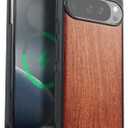 Carveit Magnetic Wooden Case for Google Pixel 10 Pro XL Case, Wood Artisan Engraved & Soft TPU Shockproof Cover, Compatible with MagSafe Wireless Chargers (Natural Grain) Rosy