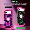 Rancase for iPhone Air Case,Three Layer Heavy Duty Shockproof Protection Hard Plastic Bumper +Soft Silicone Rubber Protective Case for Apple iPhone 17 Air 6.5 inch,Glow in The Dark-Hot Pink