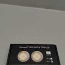 Onumii Battery Operated Under Cabinet Lighting with Remote, Wireless LED Puck Lights Color Changing with Timer, Stick On Closet Lights for Kitchen Cabinets Shelf Display - 2 Pack Black