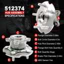 Pair 512374 Rear Wheel Bearing Hub Assembly Compatible with Lexus NX300H 2015-2021, NX300 2018-2021, NX200T 2015-2017, for Toyota RAV4 2006-2018, 5 Lugs w/ABS