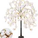 obbsie 4FT Cherry Blossom Tree with 360 LED Fairy Lights Artificial Lighted Tree with 8 Lighting Modes Light Up Pink Tree with Faux Flowers for Spring Wedding Party Indoor Outdoor Decor