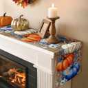 Artscope Pumpkins Eucalyptus Leaves Fall Table Runner,Autumn Seasonal Kitchen Dining Table Decoration for Fall Home Decor 13x120 Inch-Wood