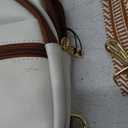 CHOLISS Anti Theft Small Sling Bag for Women and Men RFID Leather Crossbody Bags Fanny Pack Chest Bag Travel Purse Daypacks (White)