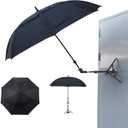 60 HVAC Umbrella with Magnetic Base, Height Adjustable, Rotate in Any Direction, Outdoor Work Umbrella to Keep the Work Cool and Dry(Black)