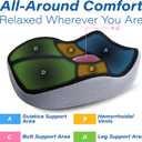 Car Seat Cushion, Ergonomic Memory Foam Car Cushion for Sciatica Pain Relief, Larger Driving Seat Pillow for Short Drivers on Long Drives - Butt Pillow for Truck, Office, Wheelchair - Black&Gray