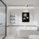 Bathroom Wall Art Prints Canvas Art Wall Decor Framed Vintage Wall Art Decor Pictures for Bathroom 8x10 Inchs Black and White Flowers Wall Art Decorations Botanical Hallway Over Bed Wall Art Decor (HD02)