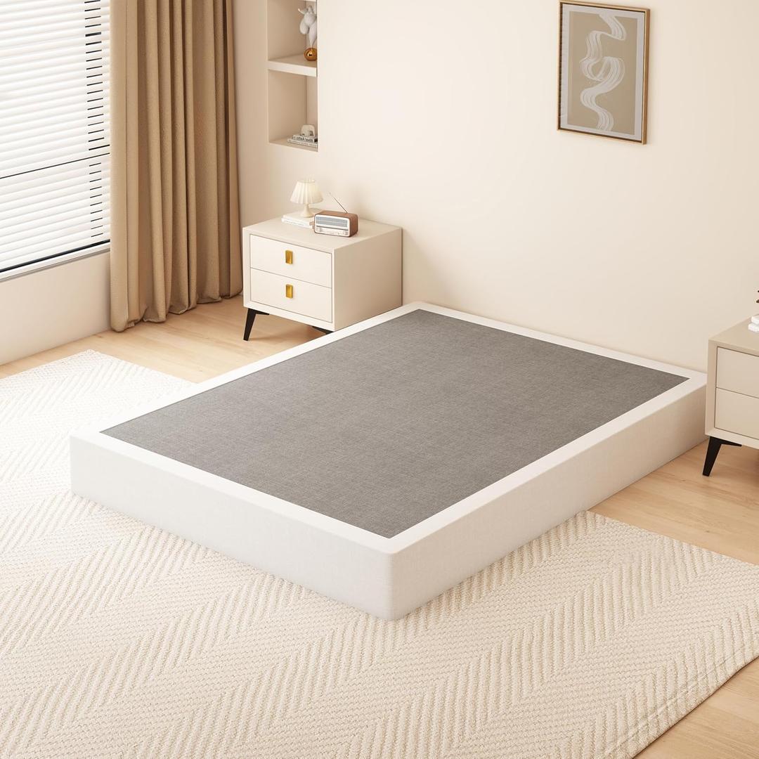 9 Inch Full Size Box Spring, 3000lbs Heavy Duty Box Spring Full Size Bed Base Metal Mattress Foundation, Easy Assembly, Noise Free