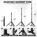 Backdrop Stand 10 x 7.5 FT for Photography Studio, Adjustable Photo Backdrop Stand Kit for Parties, Background Stand with Sandbags, Spring Clamps, Carrying Bag