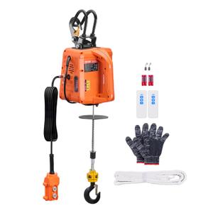 VEVOR 3-in-1 Electric Hoist Winch, 1100 lbs Capacity, 1500W Portable Power Winch, 30 ft Lifting Height, 16 ft/min with Wire and Wireless Remote Control, for Garage, Warehouse, Factory Lifting Towing