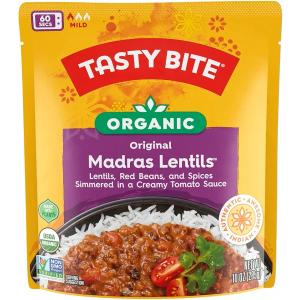 Tasty Bite Organic Madras Lentils, 10 Ounce, Ready to Eat, Microwavable Entree, Vegetarian USDA Organic, Pack of 6 (BBD: May 31 2027)
