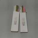 48-Pack Metallic Glitter Confetti Long Thin Birthday Cake Candles 5-Inch with Holders, 3 Colors