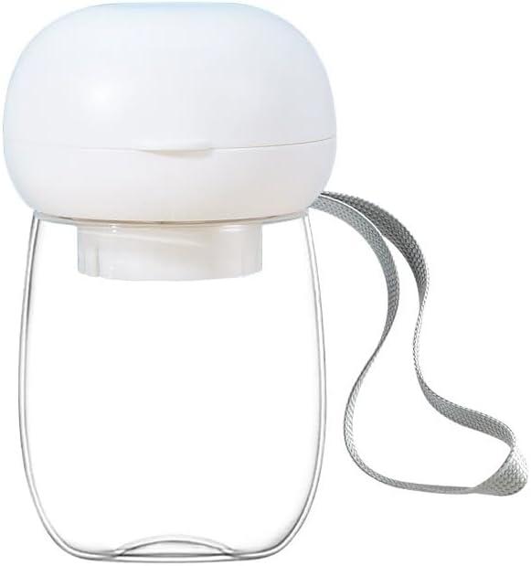 Pet Water Bottle Mini Portable 10.15oz Mushroom Travel Water Dispenser for Small Dogs & Cats Leak-Proof BPA-Free On-The-Go Outdoor Walking,Camping,Hiking (Cream White, S(10.15oz))