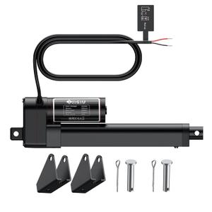 JiGiU 12V Actuator 6" Heavy Duty 660lbs/3000N Linear Actuator, 0.2"/s Linear Motion Actuators with Mounting Brackets & IP65 Protection for Car RV Electric Door Industrial Machinery Window-Black