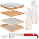 DoubleFill 8 Pcs Beehive Parts Kit for 10 Frame, Wooden Frame Metal
Include Telescoping Top, Queen Excluder, Screened Bottom, Inner Cover, Entrance Reducer, Escape Board, J-tool, Long Gloves