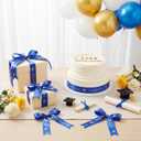 Zeyune 10 Yards Glitter Graduation Ribbon 2 Inch Class of 2026 Blue Gold Ribbon Craft Congrats Grad for Flower Bouquet Gift Wrapping Hair Bow Wreath Graduation Party Decoration