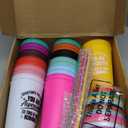 Inbagi 24 Pack Thank You Gifts You Are Awesome Cups 24 oz Plastic Tumbler with Lids and Straw Inspirational Reusable Tumblers Appreciation Gift for Employee Teacher Coworker Team Nurse, 12 Colors