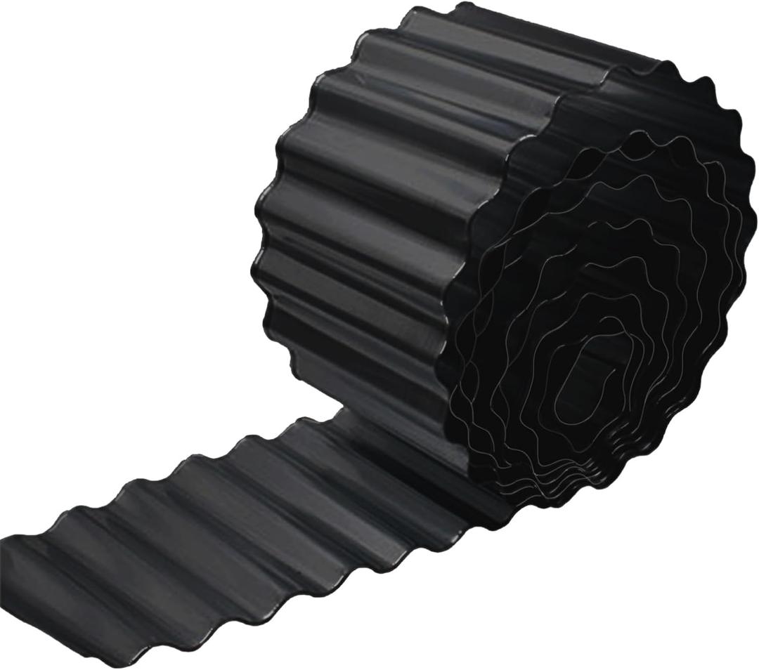 Metal Landscape Edging,8 Inch×20FT Corrugated Metal Garden Edging Border Heavy Duty Garden Borders Edging Lawn Edging for Garden,DIY Flower Beds,Lawns,Pathway(Black)