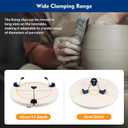 DYRABREST Portable Pottery Machine Turntable Clamp Pottery, Ceramic Pottery Trimming Turntable Tools Sculpting Clamp Repair Tools for Ceramic Beginners Professionals (White)