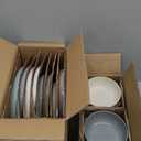 AmorArc Ceramic Dinnerware Sets for 4, 12 Pieces Handpainted Plates and Bowls Set with Rustic Terracotta Underside, Scratch Resistant Stoneware Dishes Set, Dishwasher & Microwave Safe, MultiColor