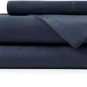 Hotel Sheets Direct 3 Piece Bed Sheet Set Twin Size, 100% Viscose Derived from Bamboo Sheets Set with 1 Pillowcase, Cooling & Breathable Luxury Bedding, Moisture-Wicking, Silky Soft Texture, Navy Blue