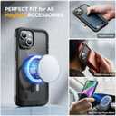 Miracase Magnetic for iPhone 14 Case 6.1",Full-Body Bumper, [Bubble Free] Built-in Tempered Glass Screen Protector+Lens Protector,Compatible with MagSafe,No Gap,Drop Proof Phone Case 14 Cover,Black