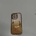 Misscase for iPhone 16 Pro Magnetic Glitter Case Compatible with MagSafe, Full Protection Slim Shockproof Anti-Scratch Case with Camera Lens Protector Logo View Dust-Proof Net for Women Gold