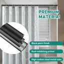 2 x Black Adjustable Shower Curtain Rod 28-77 Inches 1pc, 7/8" Diameter Anti-slip Heavy Duty Tension Spring Curtain Rod No Drill for Windows Bathroom Kitchen Closet Doorway 22TD28-77BLK