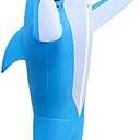 Inflatable Shark Costume Air Blow up Jaws Jumpsuit Fancy Dress Funny Carcharias Suit for Cosplay Party Halloween Christmas Carnival, Adult Size (Blue)