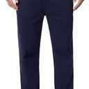 voeeron Mens Elastic Waist Twill Pants for Seniors – Pull On Comfort Pants with Stretch Waistband, Relaxed Fit, Size 44W x 32L