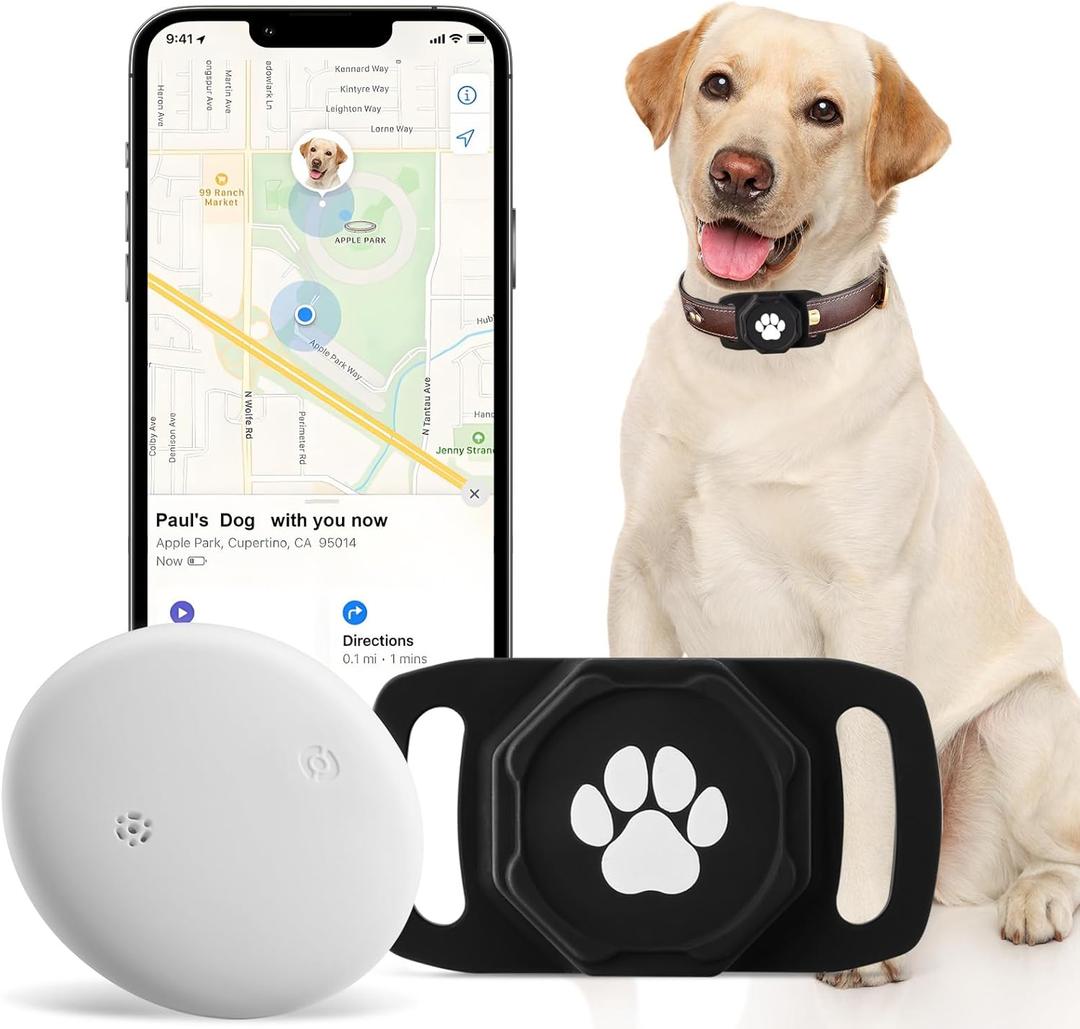 Smart Pet Tracker for Collar - Dog Trackers Pet Location Tracker with Holder, No Monthly Fee, Anti-Lost Tracking Device for Pets,Bag Straps, Compatible with Google Android Only(Not for iOS),Black
