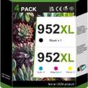 GoToners 952XL Latest Upgrade Compatible Ink Cartridges Combo Pack Replacement for HP 952 XL Use for Officejet Pro 8710 8720 7740 8210 8740 8715 7720 8725 8730 (4-Pack, XL) (1 Black, 1 Cyan, 1 Magenta, 1 Yellow)