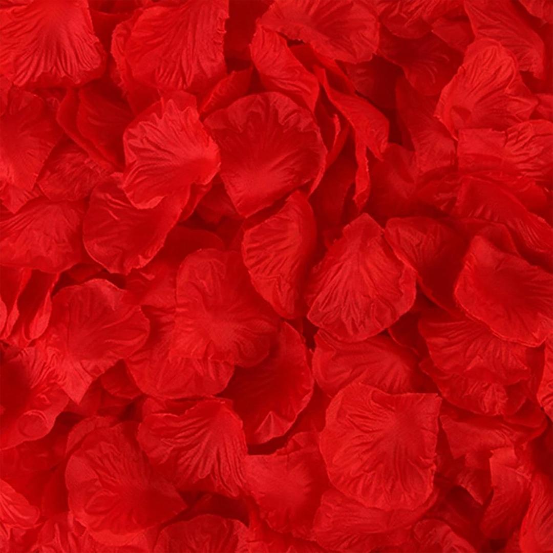 1000 Pcs Artificial Fake Rose Petals,Flower Petals for Romantic Night, Engagement, Party, Wedding, Event Flower Decoration(Red)