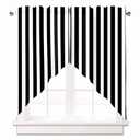 AYTTBIS Black and White Stripes Swag Curtain Valance for Windows, Geometric Window Treatments Short Swag Topper for Kitchen Windows Bathroom Bedroom,28 x 36 Inch, 1 Pair