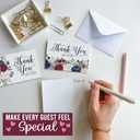 2 x Hadley Designs Wedding Thank You Cards with Envelopes -54 Floral Thank You Cards Wedding with Envelopes, ThankYou Notes from the New Mr and Mrs Card for Gifts, Bridal Party & Guests, Bridal Shower