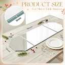 Dandat 3 Pcs Irregular Glass Mirror Trays Centerpieces for Table, 5mm Thick Beveled Mirror Table Runner, Large Rectangle Runner Set for Wedding Decor, Candle Plate Craft Party Home Supplies, 36" x 12"